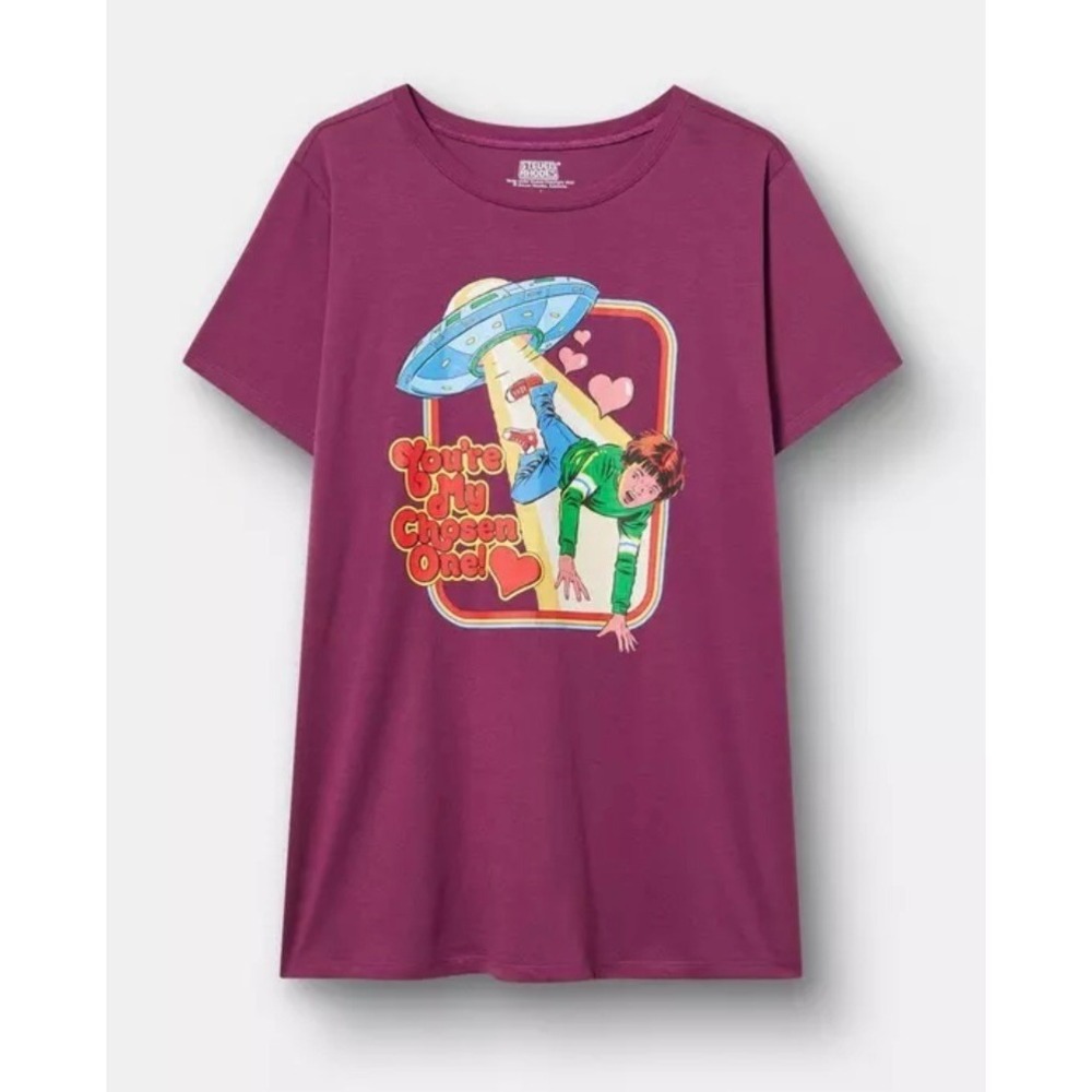 NWT Torrid Plus 2X Mauve Steven Rhodes 'You're My Chosen One' alien graphic Tee